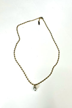 Single Pearl Drop Bead Necklace