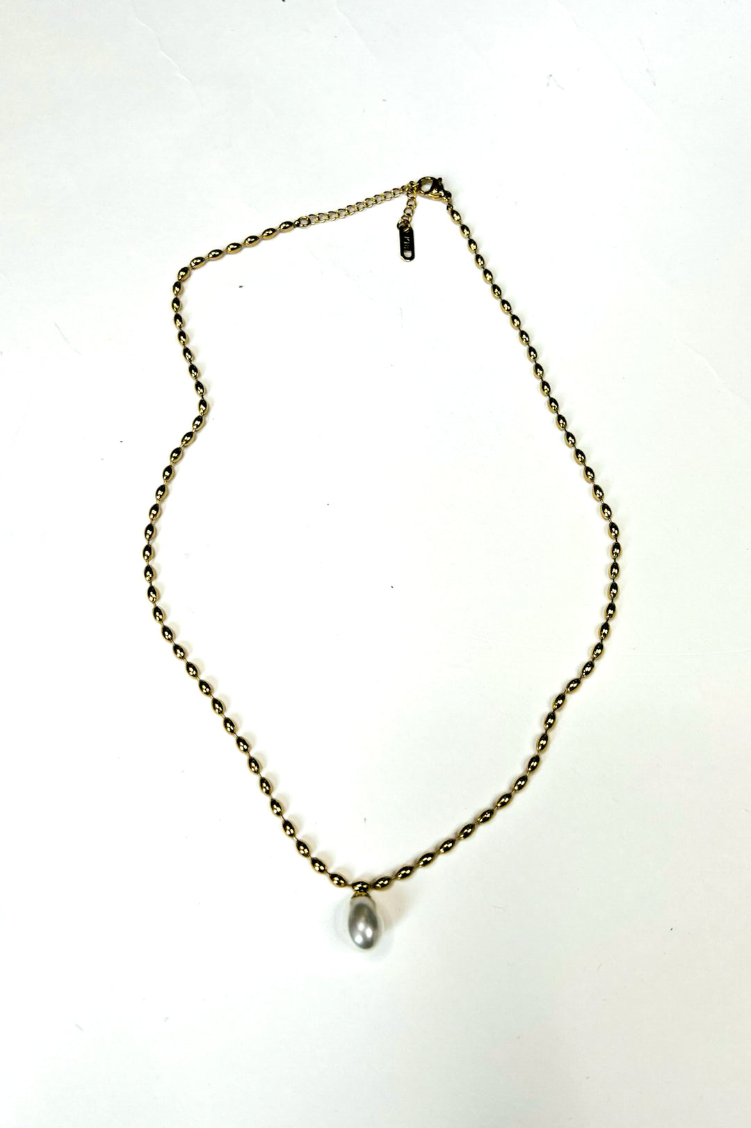 Single Pearl Drop Bead Necklace