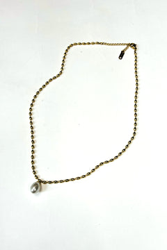 Single Pearl Drop Bead Necklace