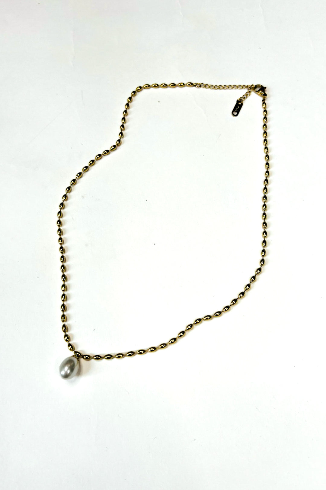 Single Pearl Drop Bead Necklace