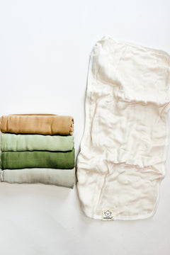 5 Pack Lumi Muslin Burp Cloths - Pine