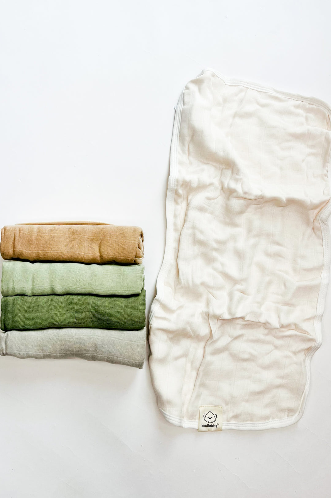 5 Pack Lumi Muslin Burp Cloths - Pine