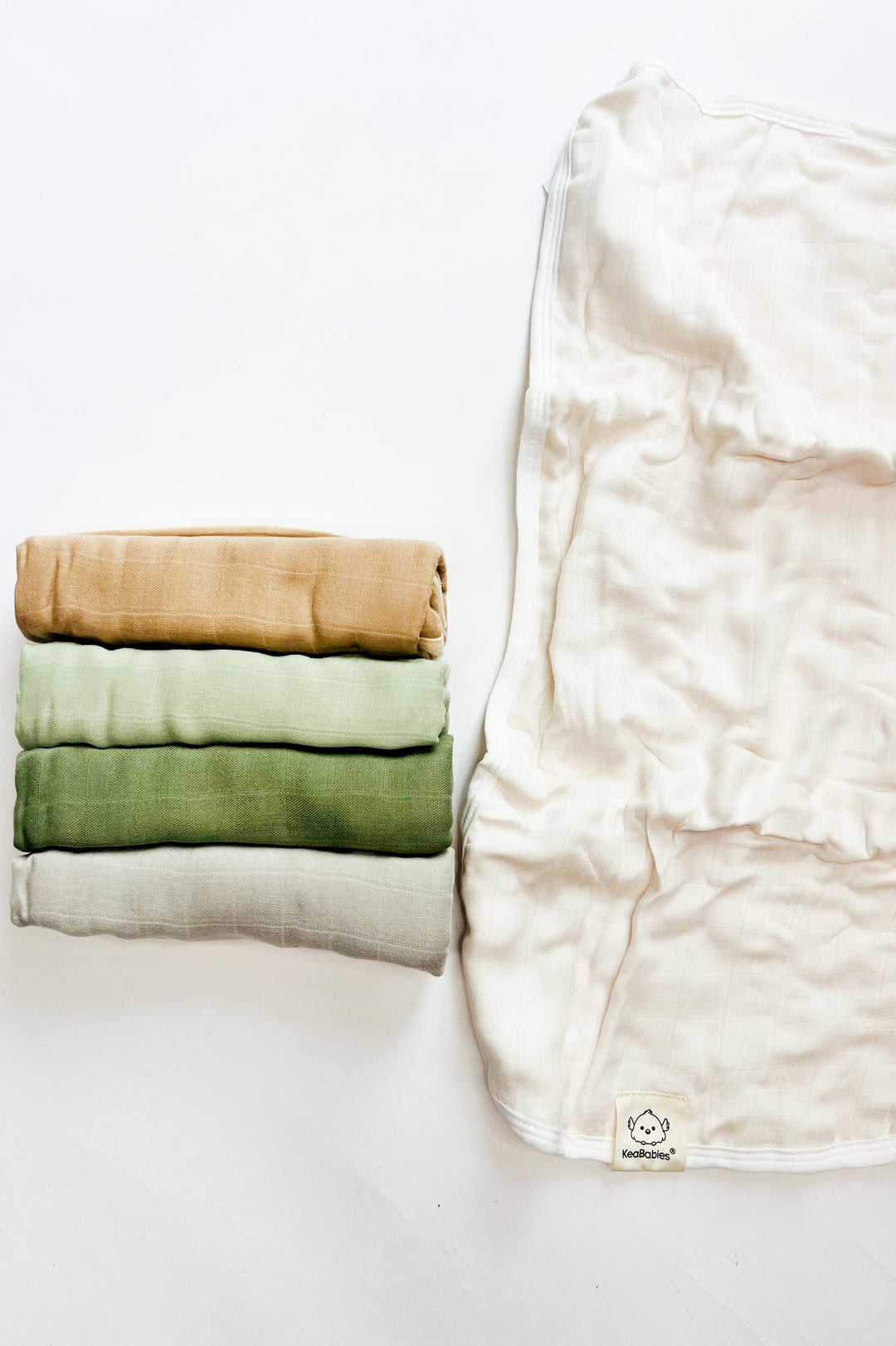 5 Pack Lumi Muslin Burp Cloths - Pine
