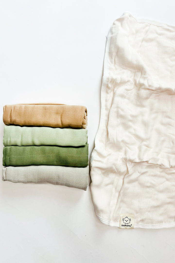 5 Pack Lumi Muslin Burp Cloths - Pine