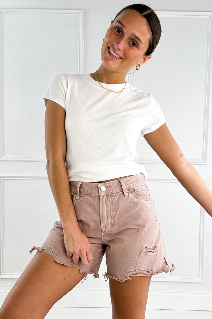 Rigid Boyfriend Mid Shorts