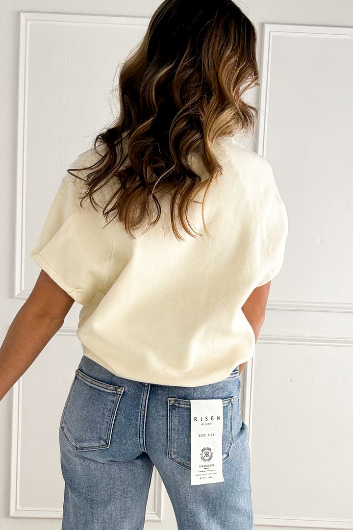 Pleated Puff Short Sleeve Sweater