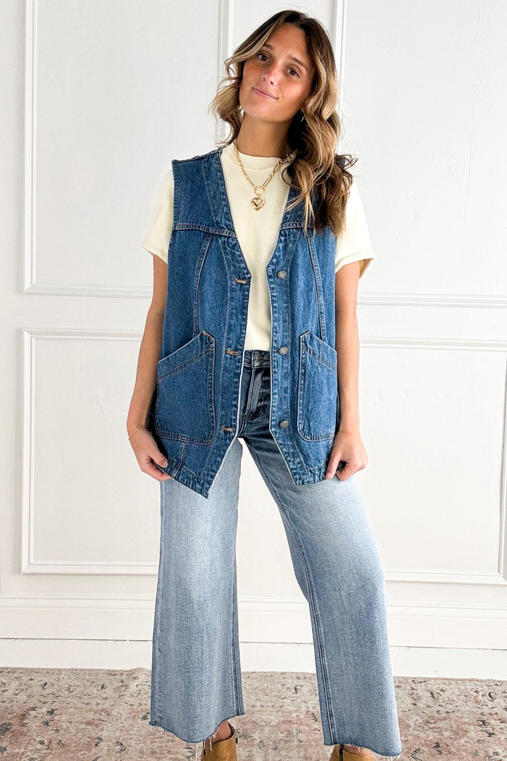 Denim Vest with Pockets