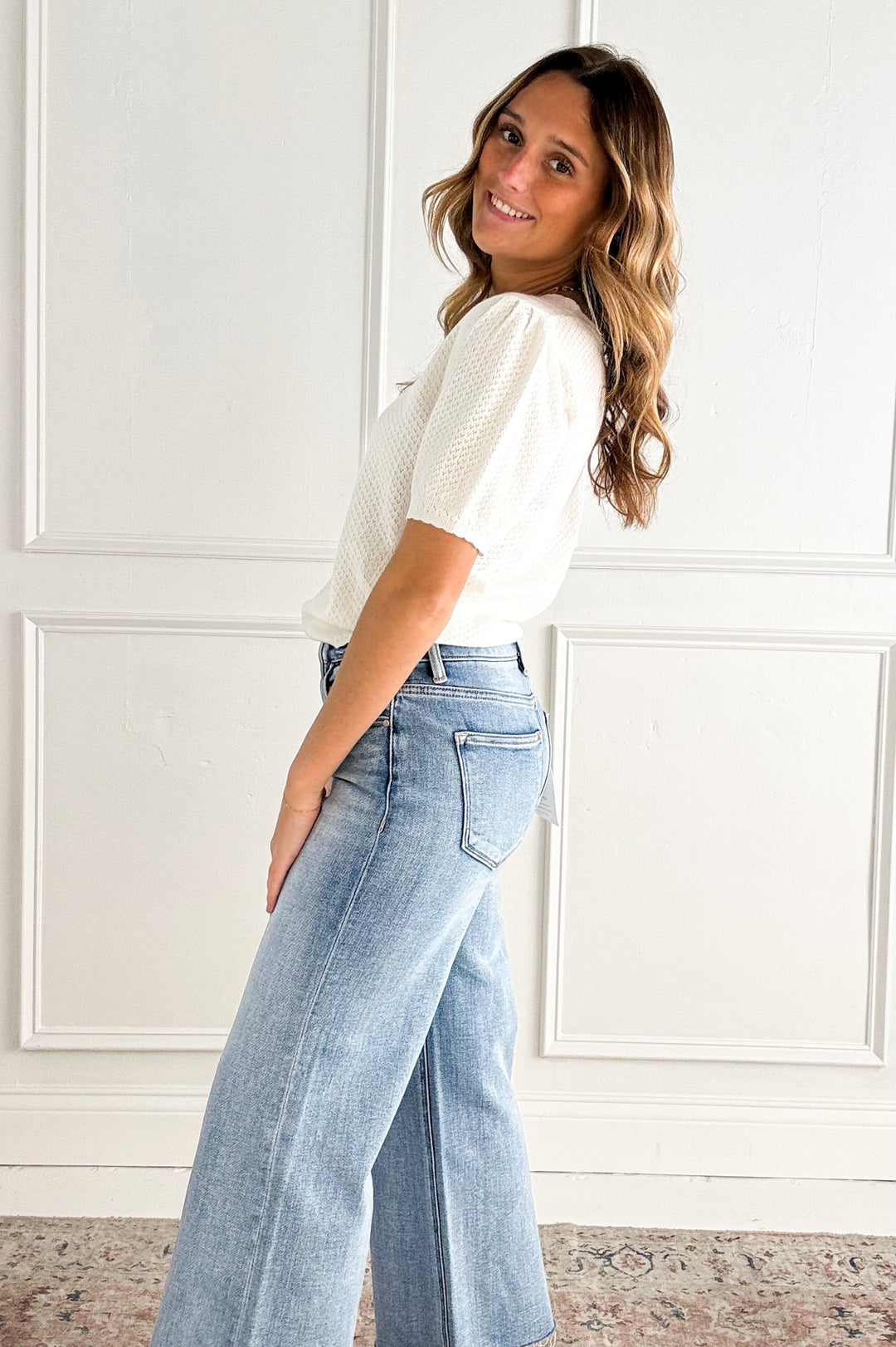 Pointelle Short Sleeve Cardigan