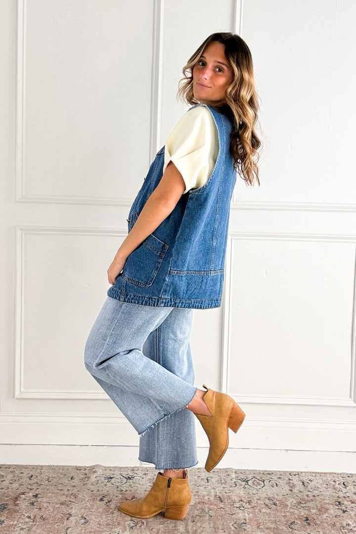 Denim Vest with Pockets