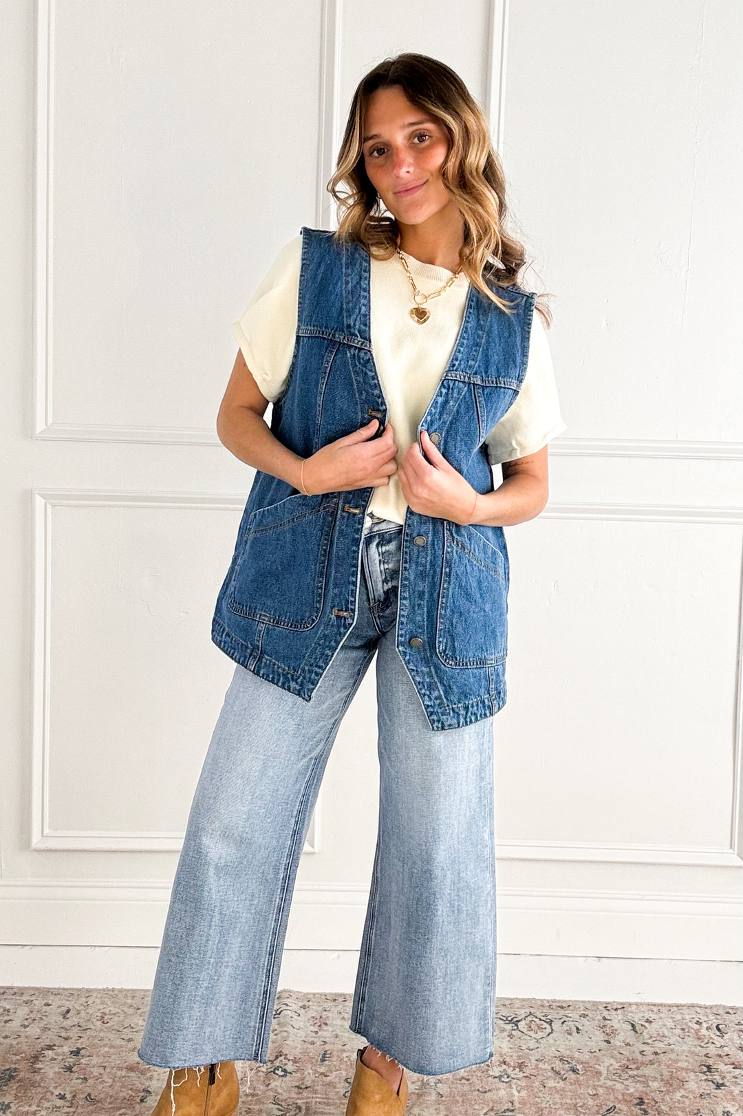 Denim Vest with Pockets
