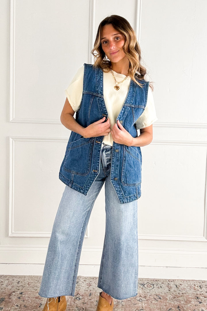 Denim Vest with Pockets