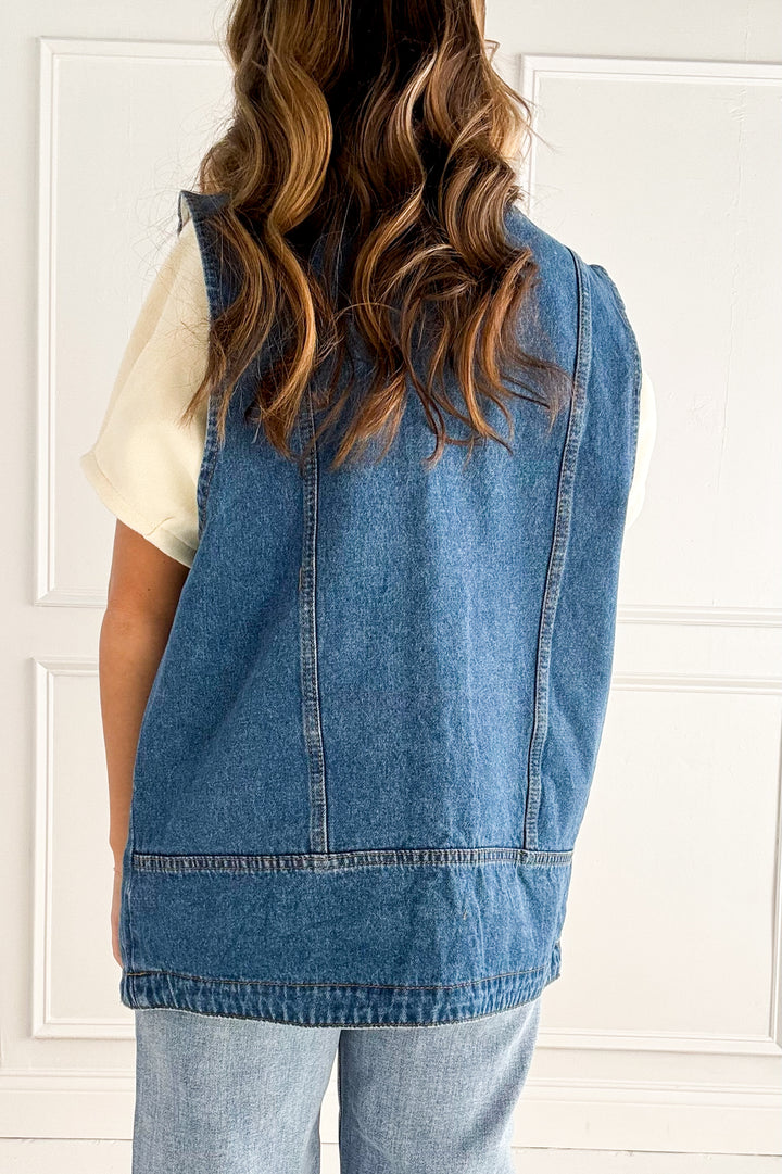 Denim Vest with Pockets