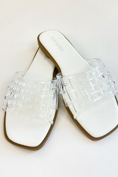 The Woven Way Jelly Slide – White