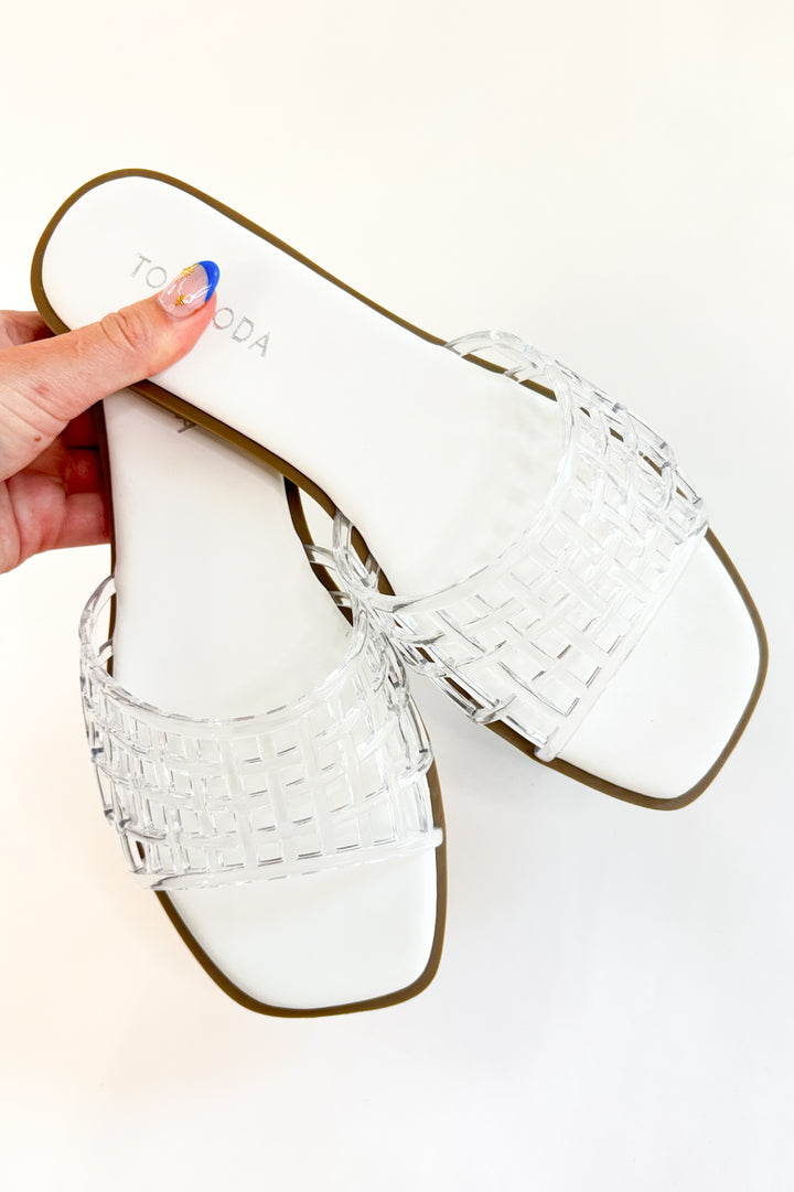 The Woven Way Jelly Slide – White