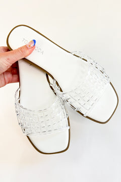 The Woven Way Jelly Slide – White