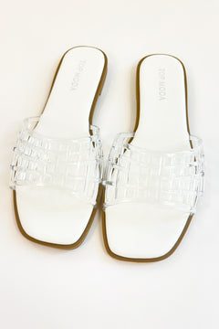 The Woven Way Jelly Slide – White
