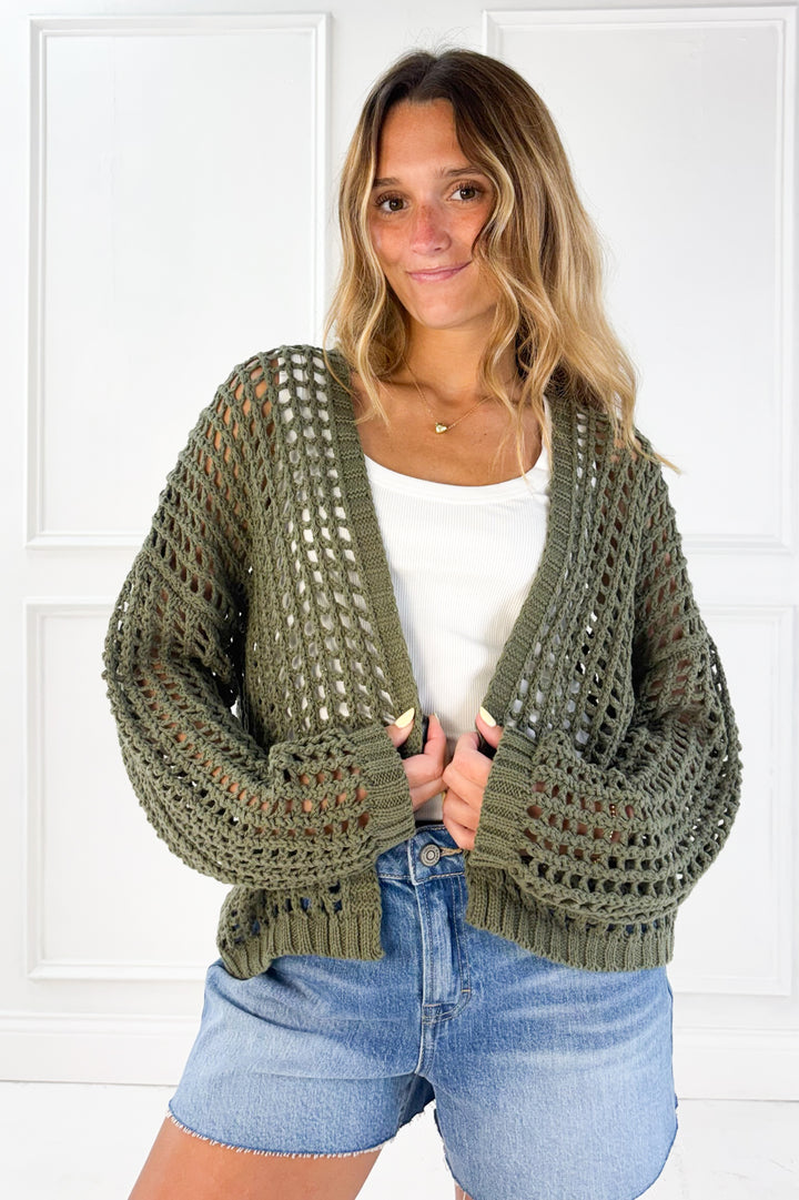 Open Weave Knit Cardigan