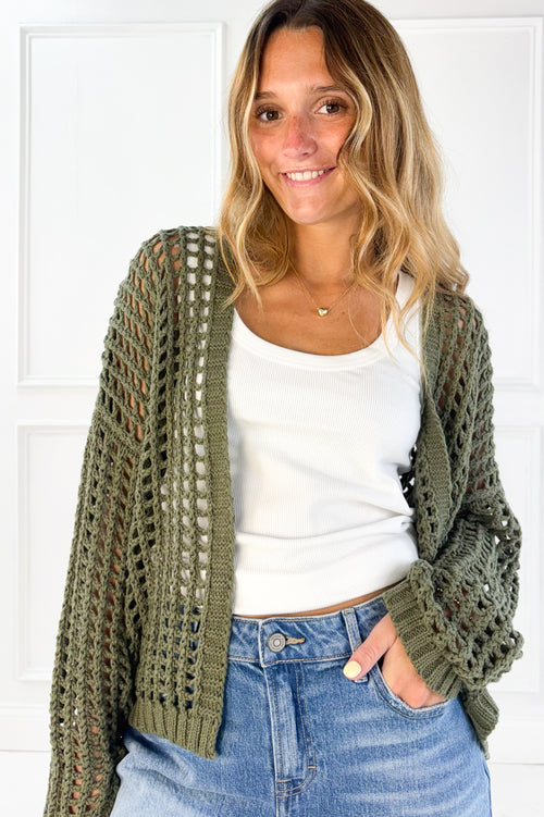 Open Weave Knit Cardigan
