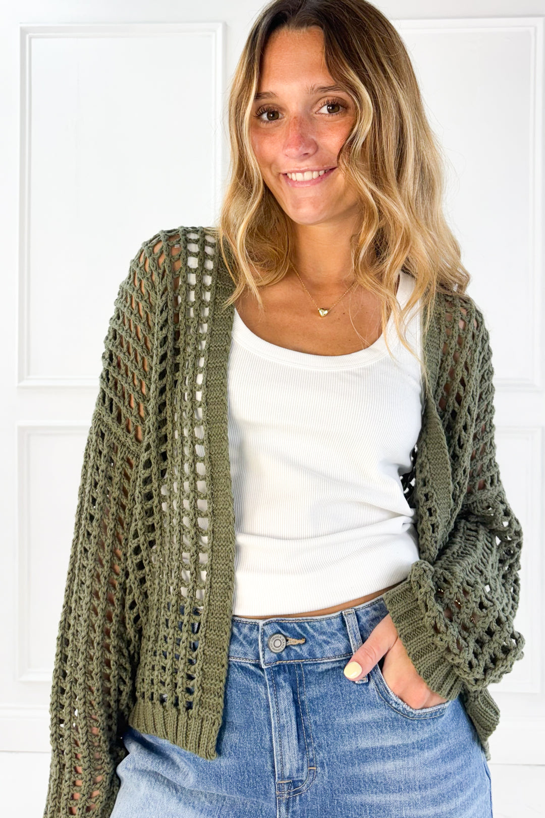 Open Weave Knit Cardigan