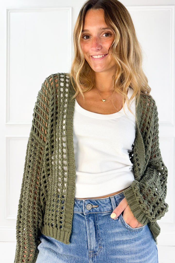 Open Weave Knit Cardigan
