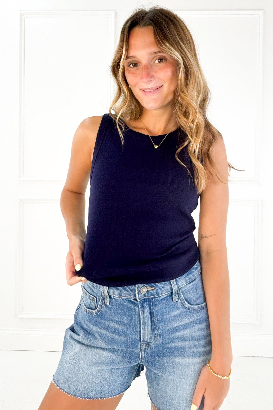 Thread and Supply Edlin Striped Crewneck Sleeveless Tank