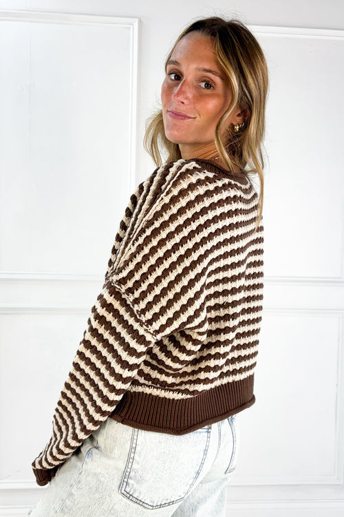Textured Crochet Striped Cardigan