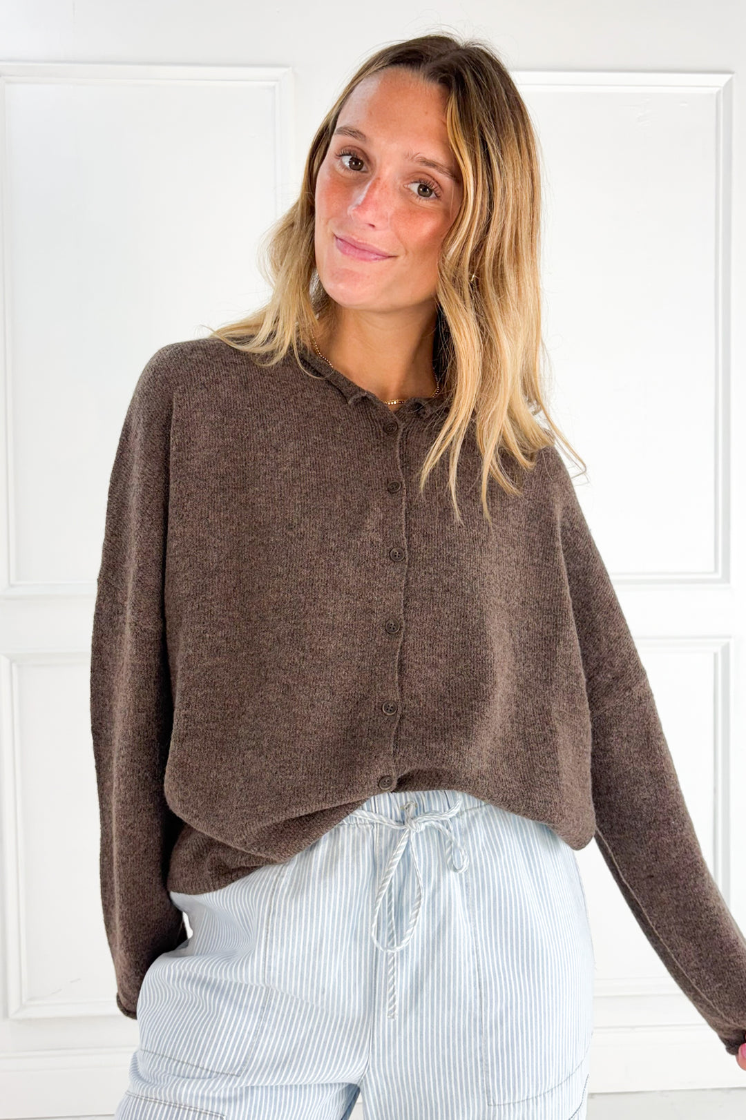 Lightweight Button Down Knit Cardigan