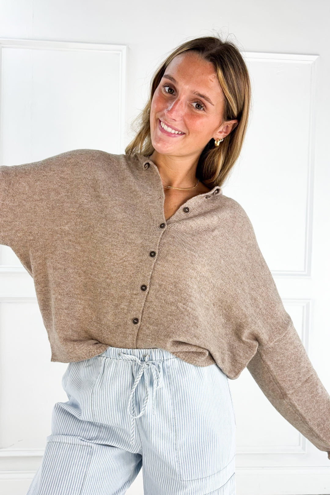 Lightweight Button Down Knit Cardigan