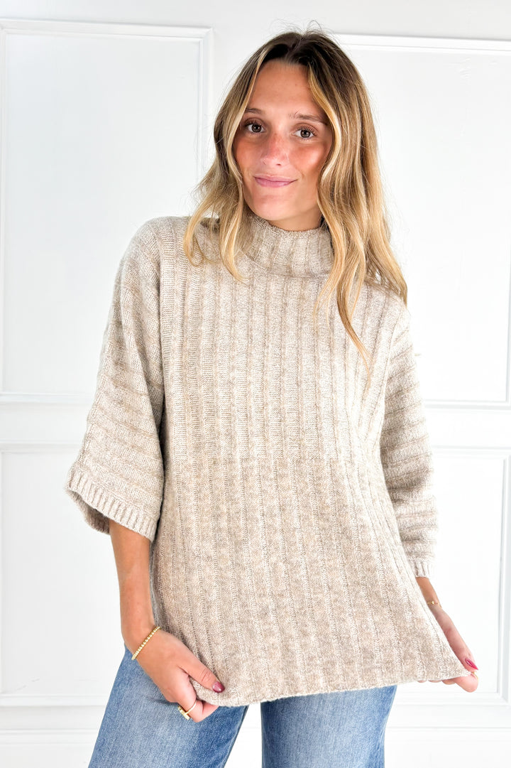 Ribbed Mock Neck Sweater