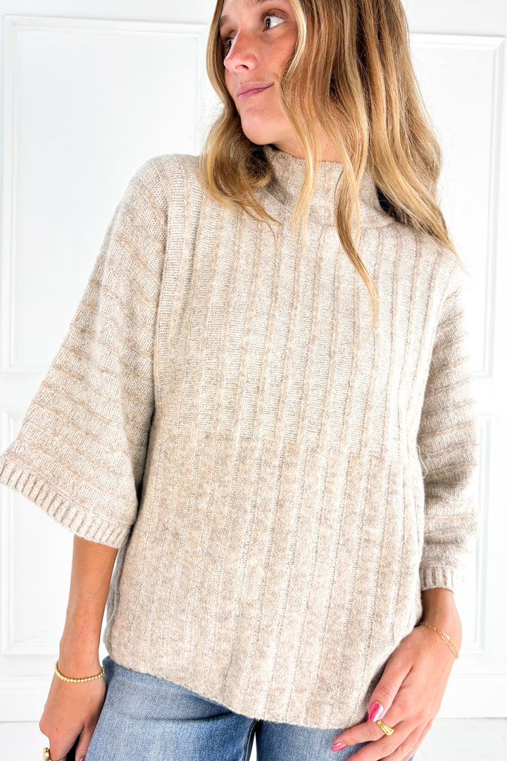 Ribbed Mock Neck Sweater