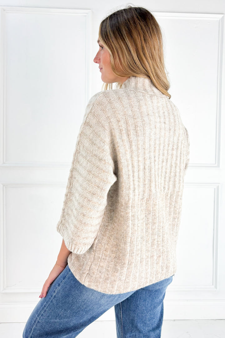 Ribbed Mock Neck Sweater