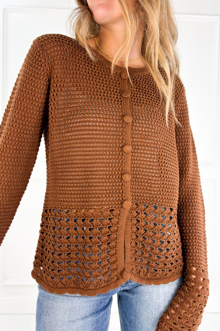 Brown Crochet Cardigan