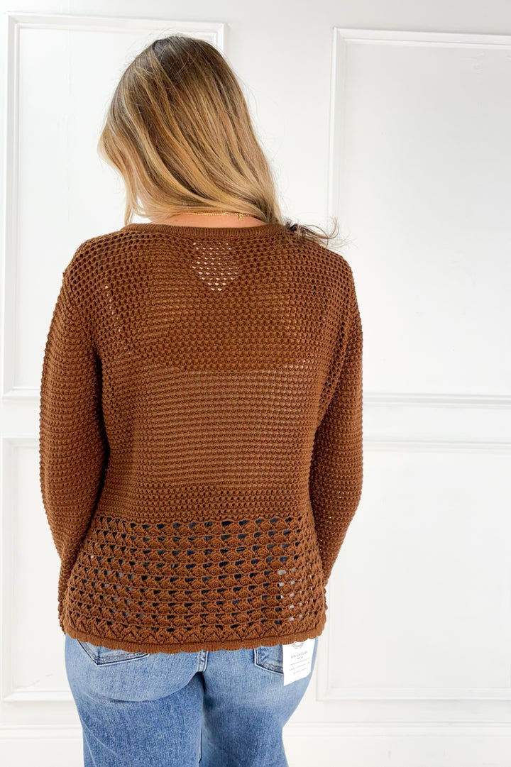Brown Crochet Cardigan
