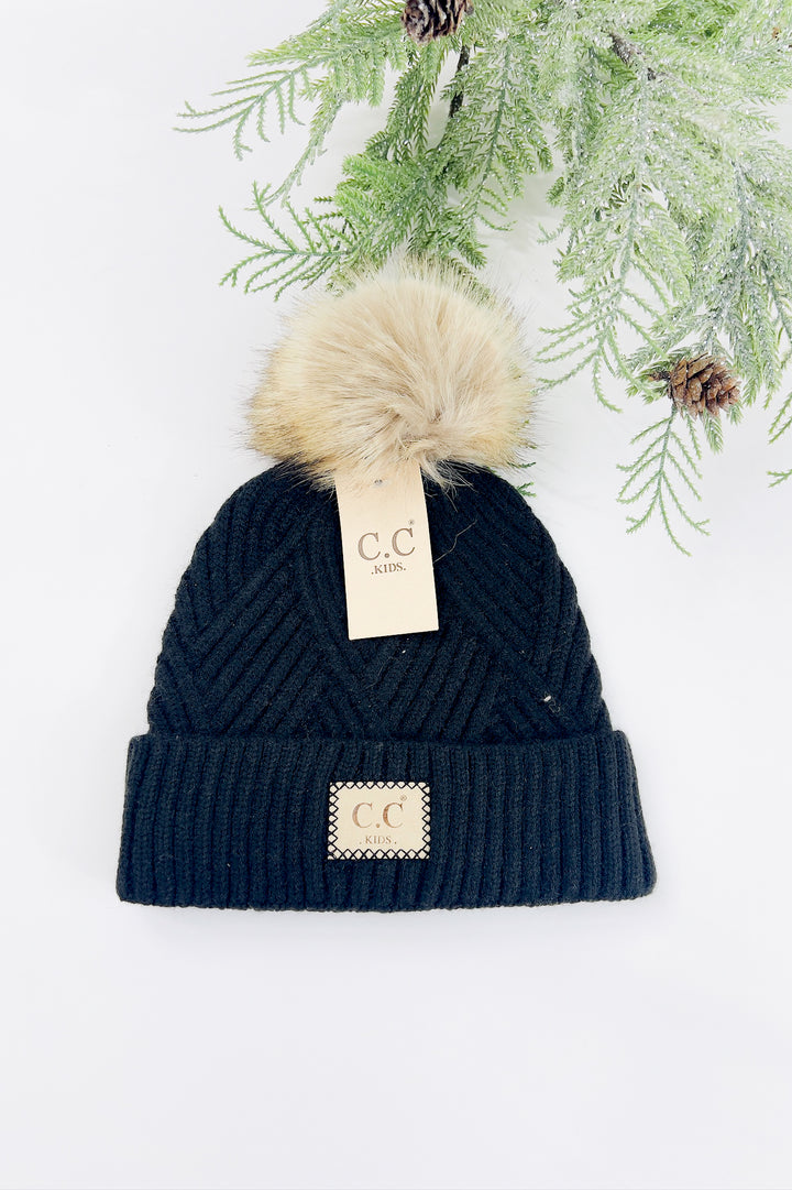 Kids Large Patch Beanie