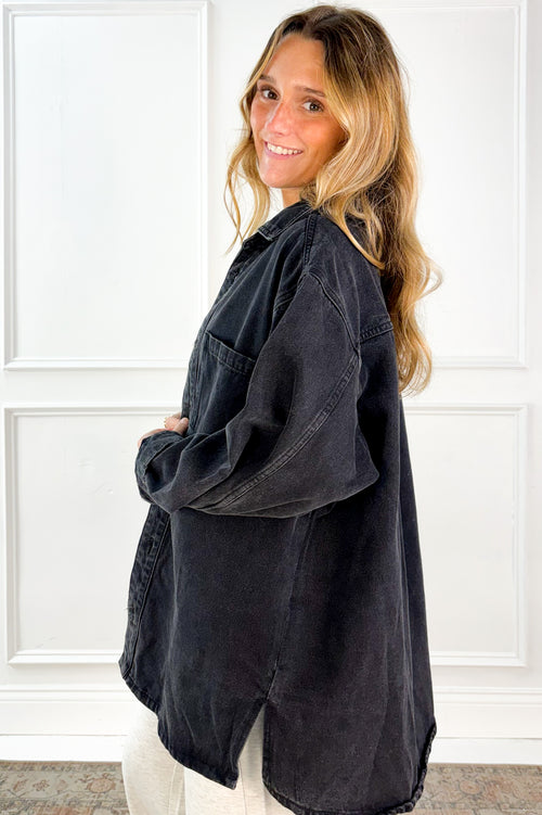 Oversized Washed Denim Jacket