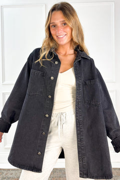 Oversized Washed Denim Jacket