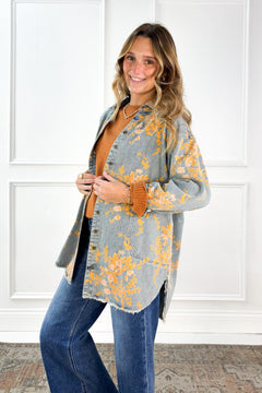 Relaxed Floral Denim Jacket