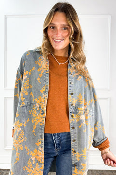 Relaxed Floral Denim Jacket