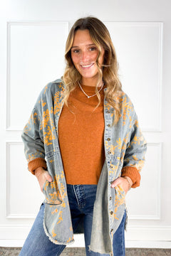 Relaxed Floral Denim Jacket
