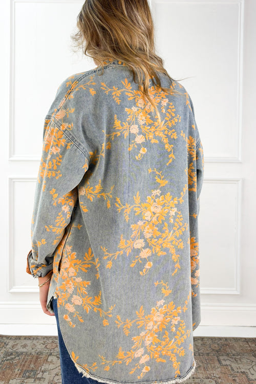 Relaxed Floral Denim Jacket