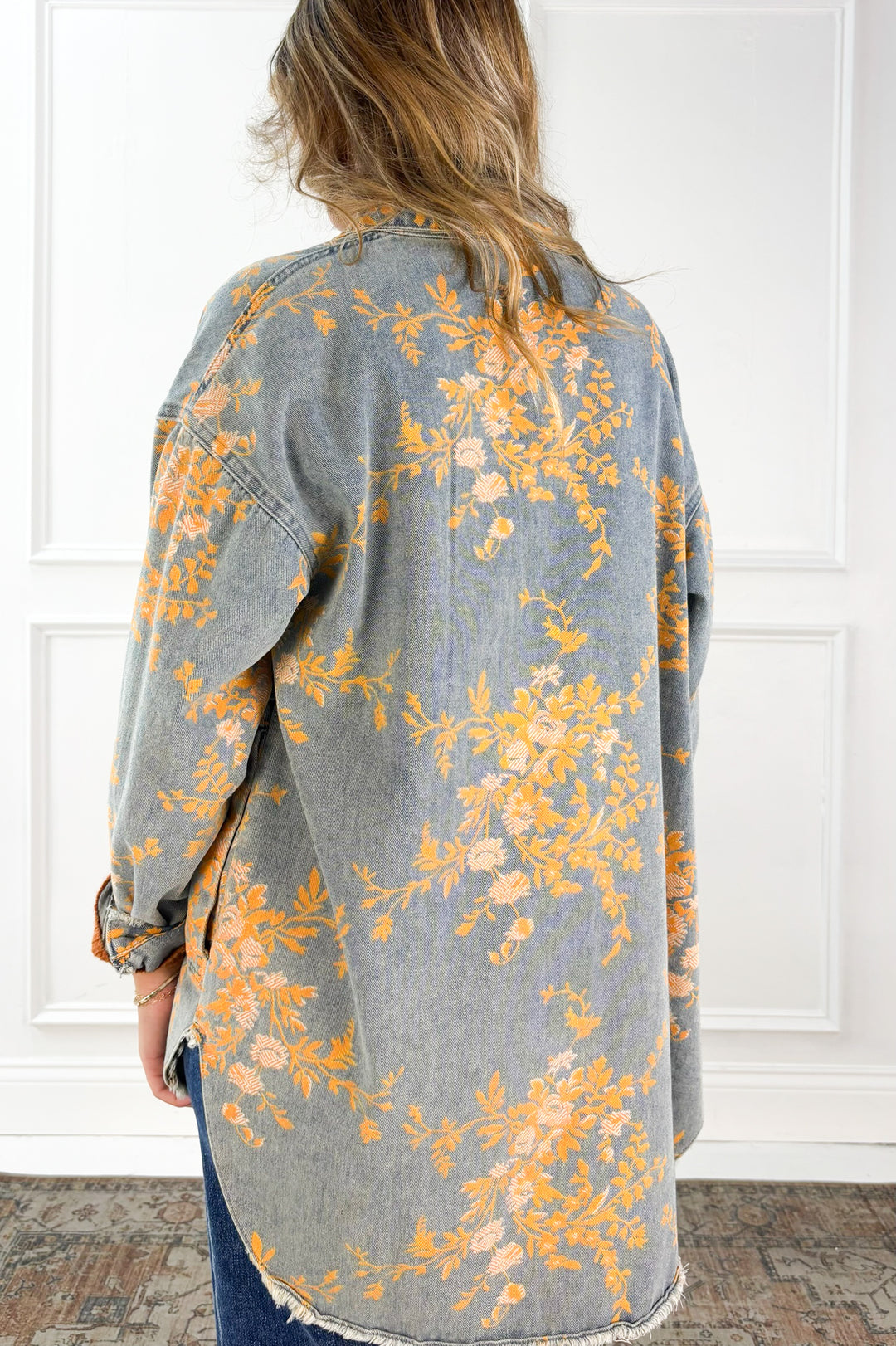 Relaxed Floral Denim Jacket
