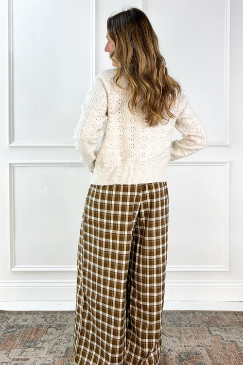 Checkered Boho Wide Leg Pants