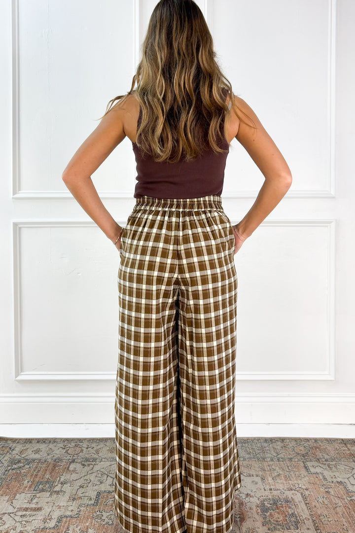 Checkered Boho Wide Leg Pants