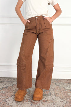 Washed Cargo Barrel Pants