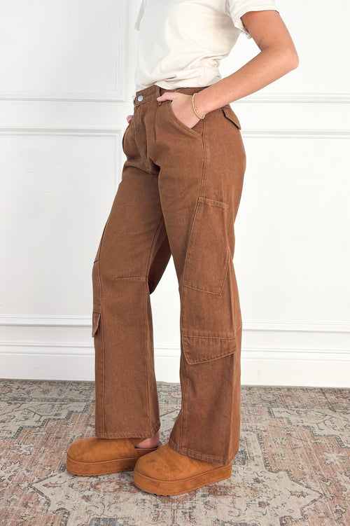 Washed Cargo Barrel Pants