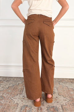 Washed Cargo Barrel Pants