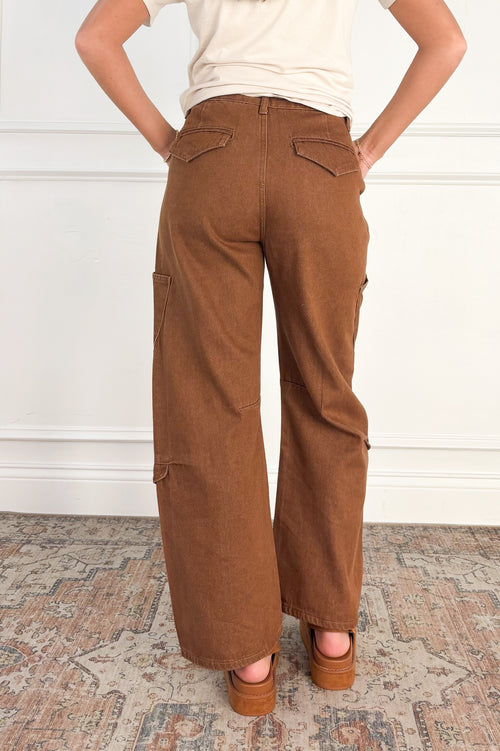 Washed Cargo Barrel Pants