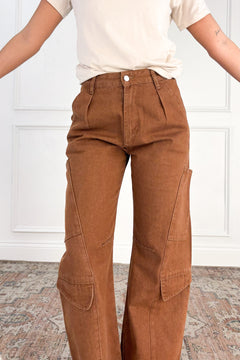 Washed Cargo Barrel Pants