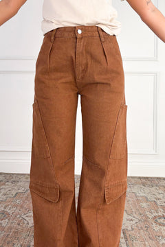 Washed Cargo Barrel Pants