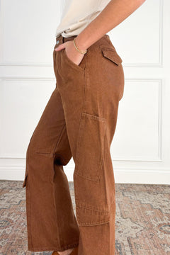 Washed Cargo Barrel Pants
